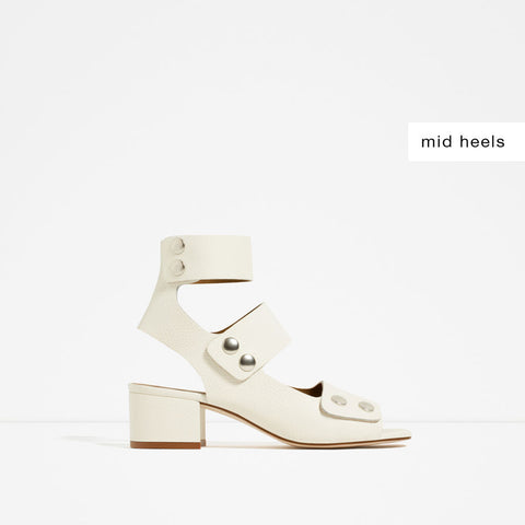 LEATHER BOOT-STYLE SANDALS